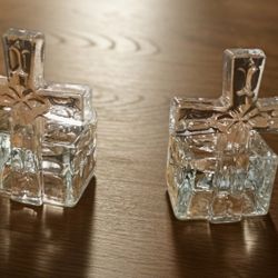 Glass Tea Light Candle Holder, ( Set Of Two)