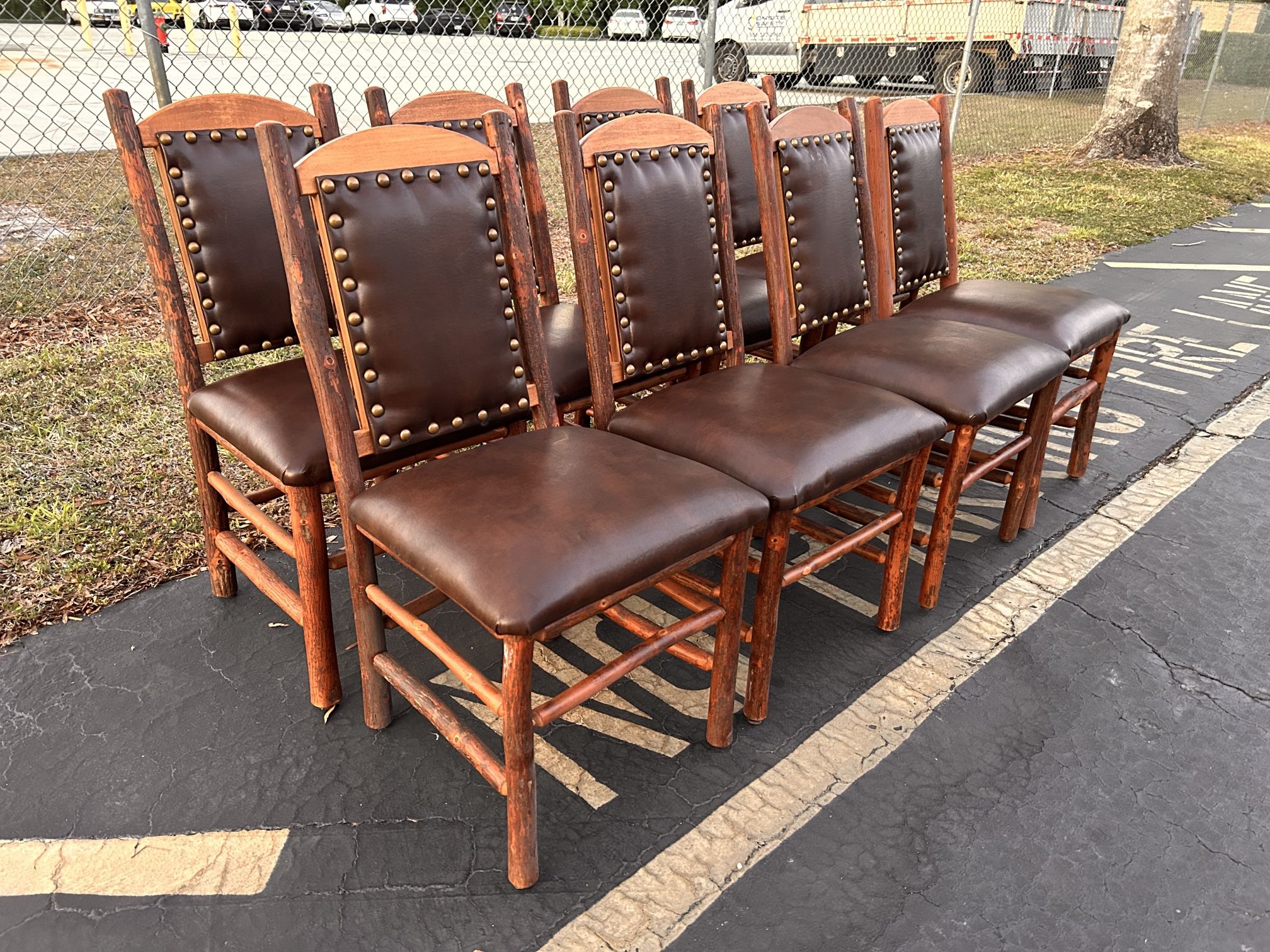 $1,200 for (8) NEW Old Hickory Furniture Rocky Mountain/Log Cabin High Back Chairs