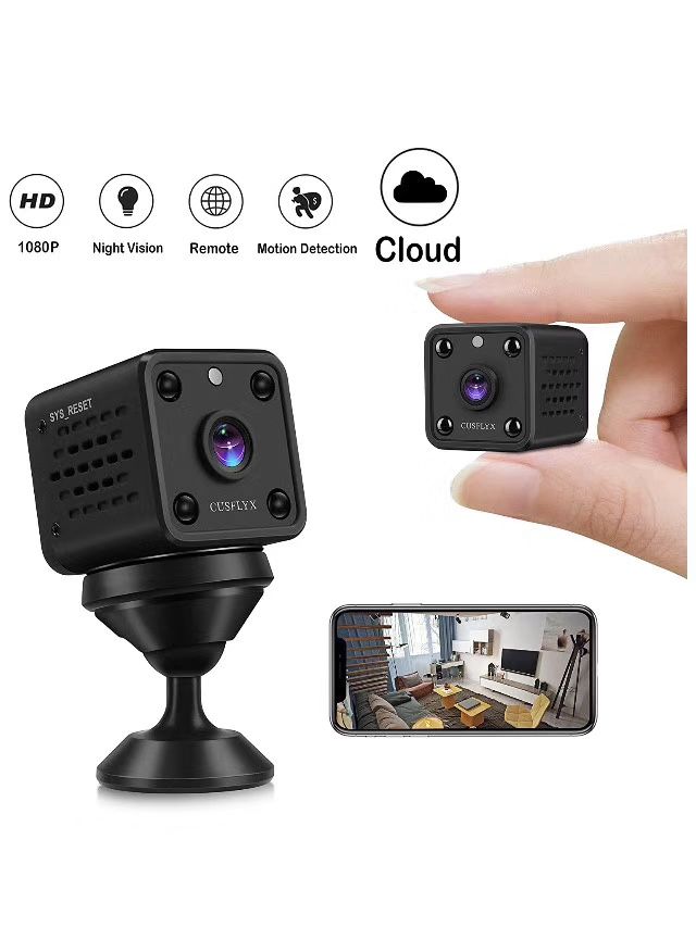 Cloud Mini Camera-WiFi 1080P HD Camera Wireless Remote Live Video Motion Detection IR Night Version Nanny Pet Home Office Garage Sport Camera Security