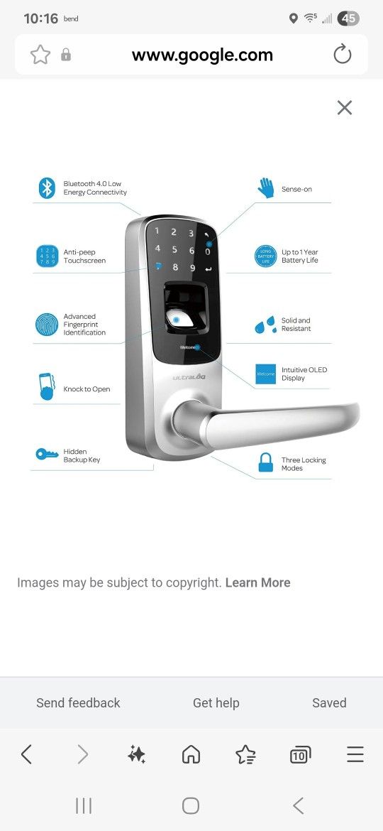 Ultralock UltraL8q UL3 Wifi Smart Door Lock Ultraloq