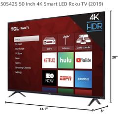 TCL 50” 4K Roku Smart TV – Great Condition – Ready to Use