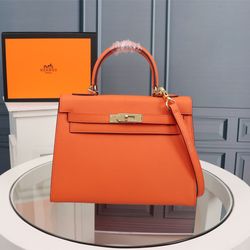 HERMES Women's Orange Handbag
