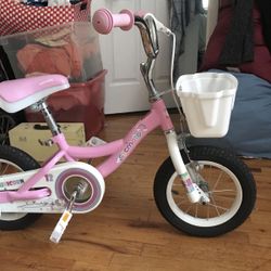 Girls Bike, With Training Wheels