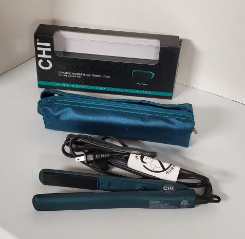 CHI Emeral Green Hair Straightener With It's Own Travel Bag