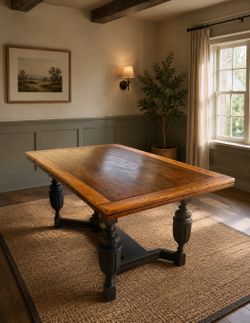 1920s table (with wings), refinished, repainted