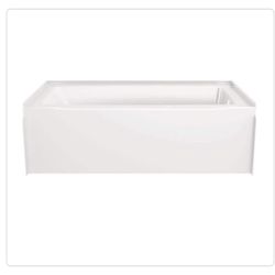 ☀️🆕#5429 Delta Classic 500 60 in. x 32 in. Alcove Deep Soaking Bathtub with Right Drain in High