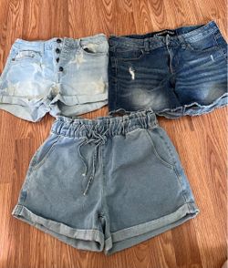 Express and assorted denim shorts bundle. 3 pair.  See sizes in pictures. All for $12