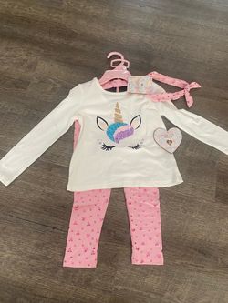 New unicorn long sleeve shirt and pants size 2t by Btween #8