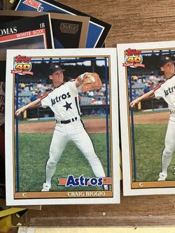1991 Topps Baseball Card Craig Biggio 3 Cards