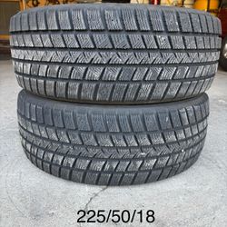 (2) - 225/50/18 Goodyear Winter Command Take Off Tires