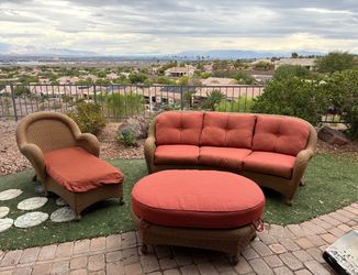 Set of 3 outdoor woven wicker patio conversation set