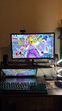 Samsung Curved Monitor Logitech Speakers