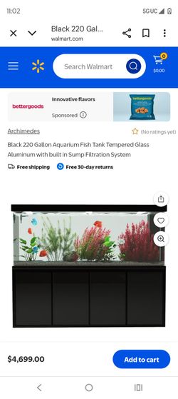 200 Gallon Fish Tank With Black Stand With Light