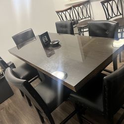 Dining Table Set – Glass Top – 6 Chairs – Price Negotiable