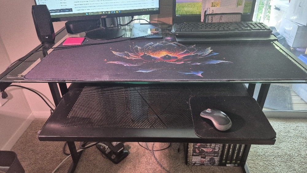 Glass Top Computer Desk