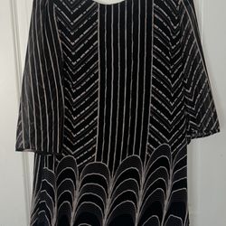 Black & Purple Shift Dress - Size 10