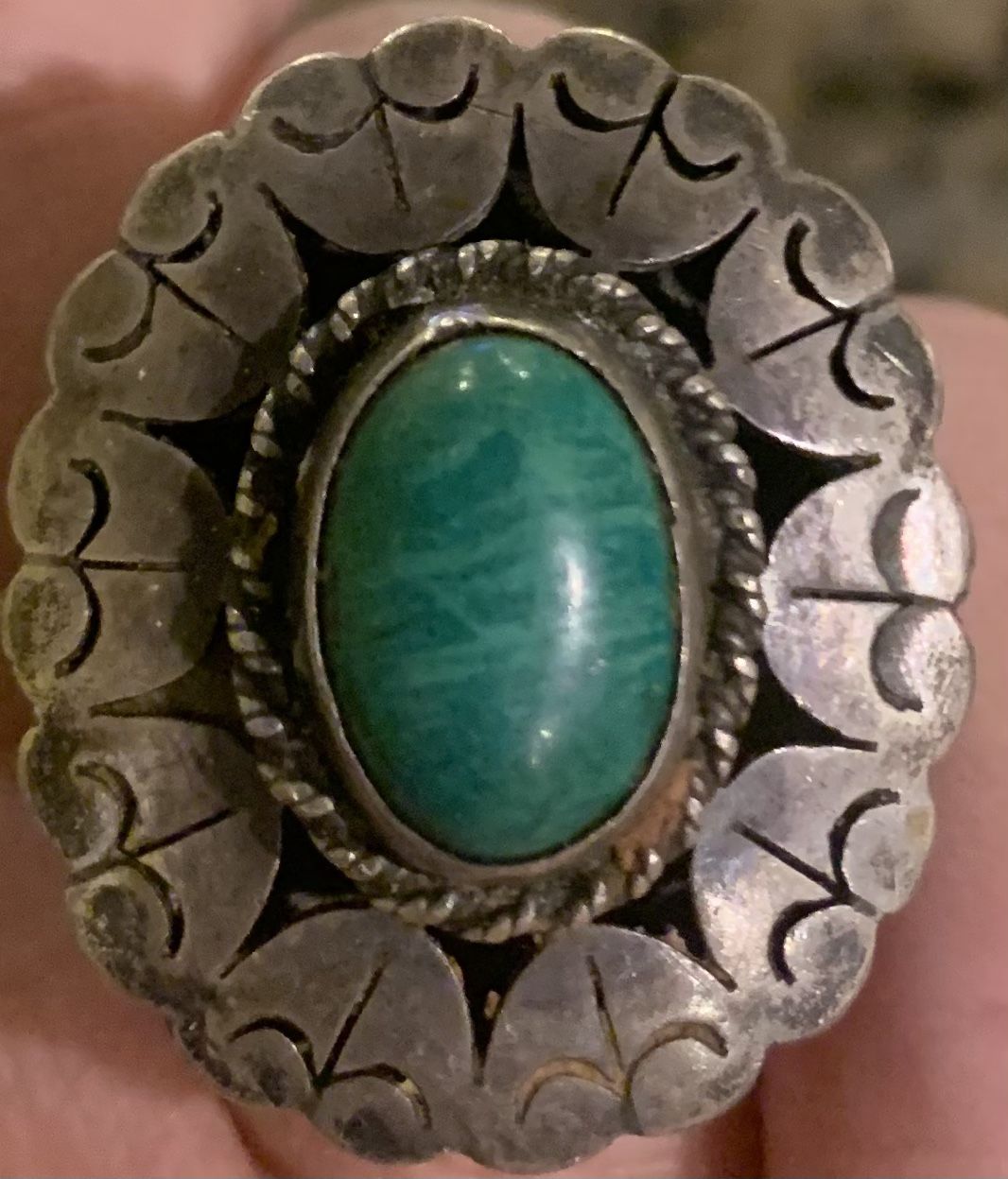 Vintage Ring from Israel With an EILAT Stone Sz.7.5