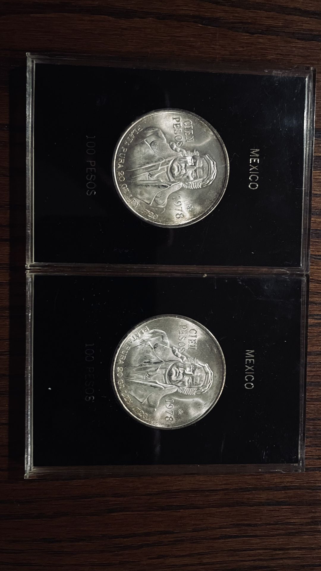 (2) Cien pesos de Plata $150.00 CASH, TEXT FOR PRICES.