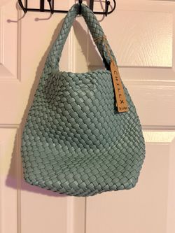 NWT CHILLX by LeMiel Blue Woven Hobo Crossbody Bag – Detachable Strap