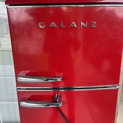 Mid Size Red Galanz Fridge