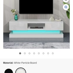 LED TV Stand for TVs up to 70" - TV Cabinet with 2 Drawers Storage