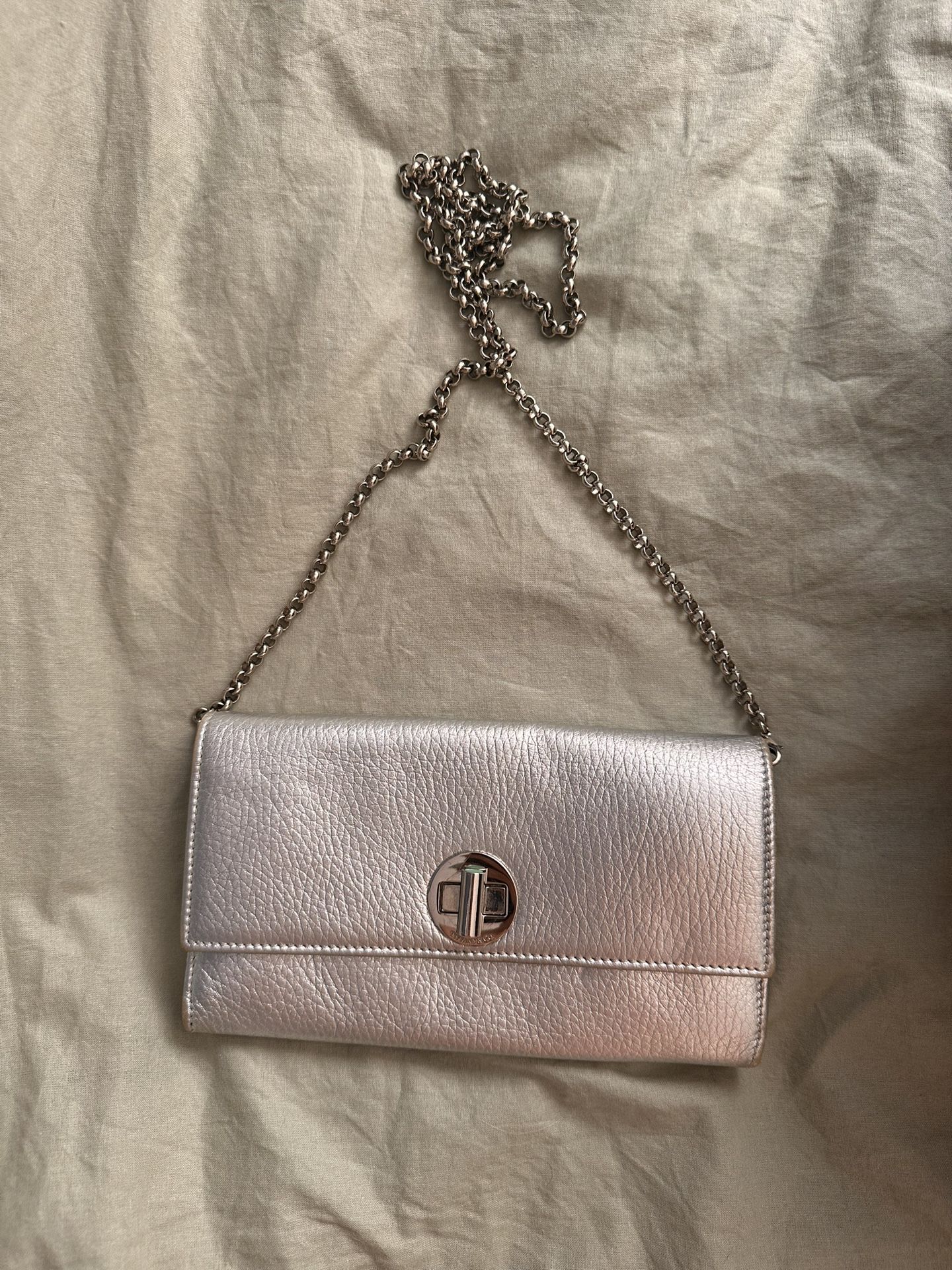 β¨ Tiffany & Co. Metallic Leather Chain Clutch β For Sale