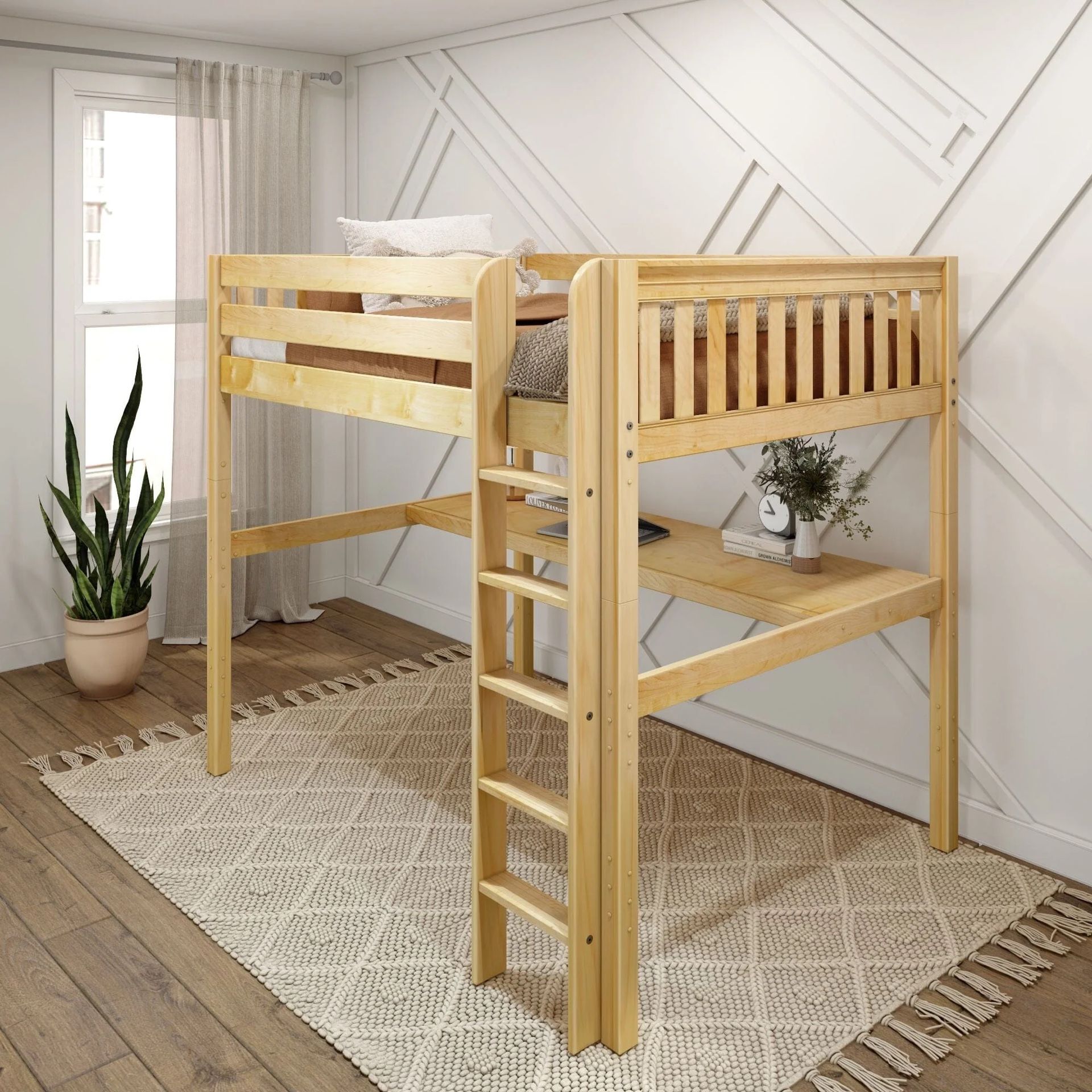Full Loft Bed With Desk.