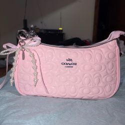 Coach Pink Patent Leather Shoulder Bag