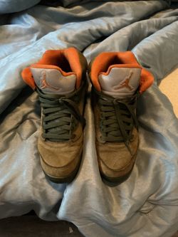 Jordan retro 5s olive green