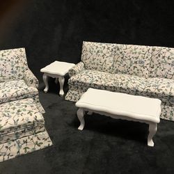 Dollhouse Furniture Living Room Floral