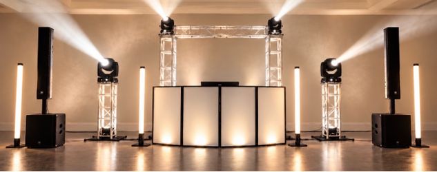 Complete DJ Setup with Lighting and Sound System