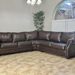 Havertys Top grain Leather Sectional 