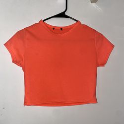 Forver 21 Bright Orange Crop Top Size Medium