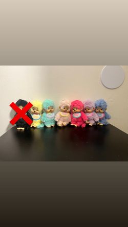 Monchhichi Monchhichi COLORS Keychain 6- Color Set Plush Toy Authentic