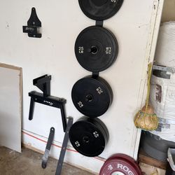 Selling PRX Home Gym Equipment Rogue Plates LBS Bench Barbell 