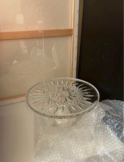 Waterford Lismore Lead Crystal Footed Cake Plate / Pedestal Stand