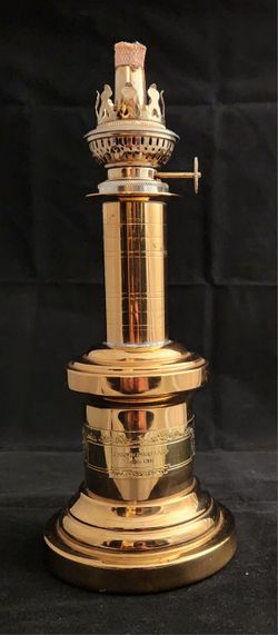 Vintage French Pump Lamp Replica Circa 1800  Heirloom Brass Oil Lamp