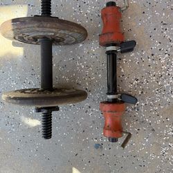 dumbbell and bar