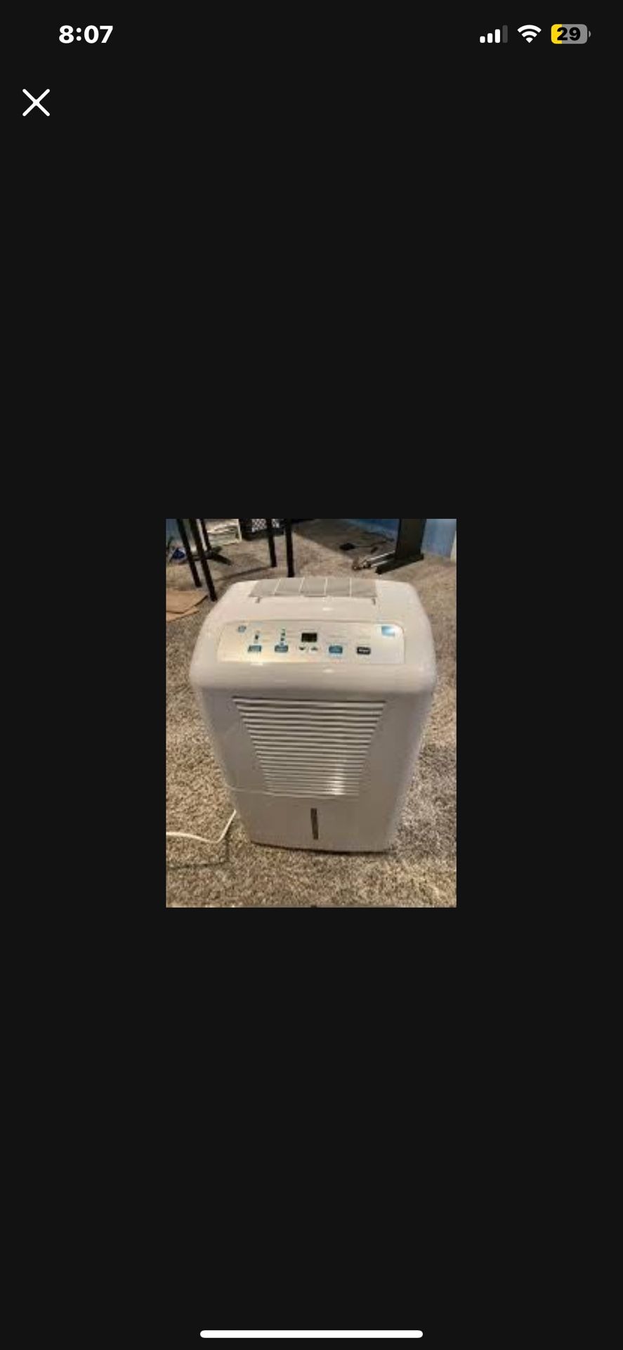 Dehumidifier, GE 70 Pint