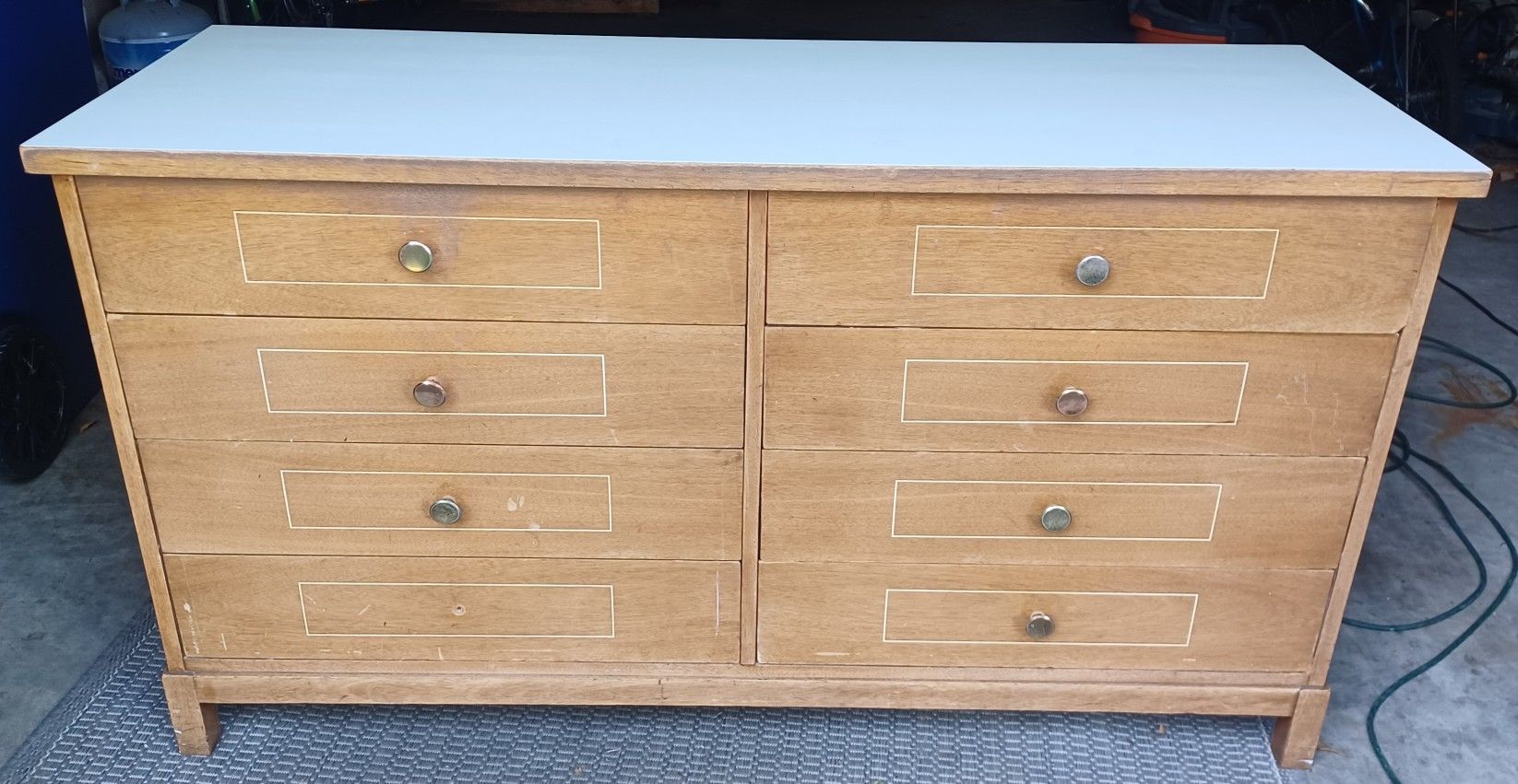 Clean AMERICAN by Martinsville 8 Drawer Low Long Dresser.