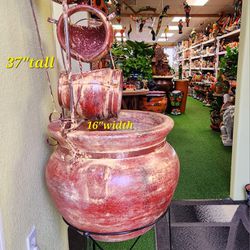 ⛲️Clay Fountain 🪴✨️37"tall With Metal Included In "Casabarajaspottery"4470 Lincoln Ave Cypress Ca 90630.