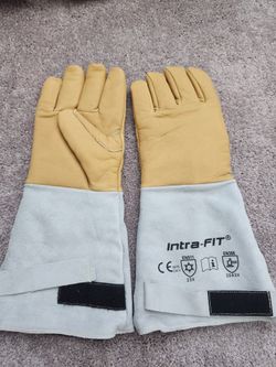 Welding Gloves - Leather Palm, Long Gauntlet Cuff (Intra-FIT)