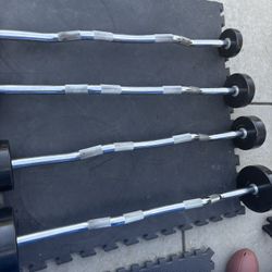 20-30-40-50 Pounds Fixed Curl Bars In Like New Condition 
