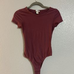 Women purple burgundy shirt bodysuit size small 