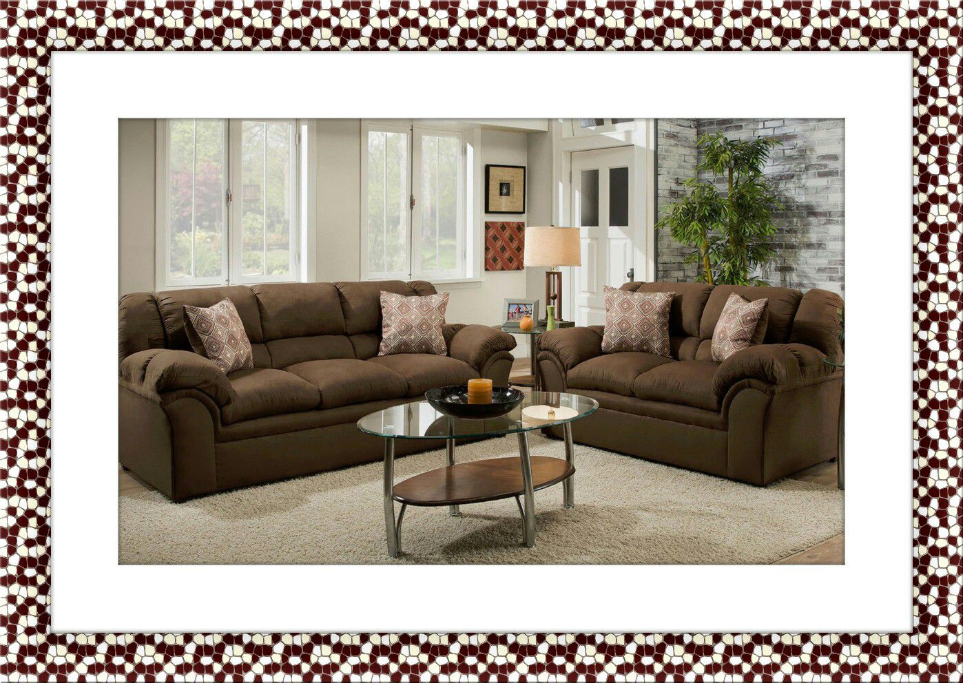 Chocolate Sofa and Love seat with free shipping