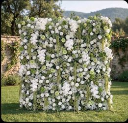 Sage Green Flower Wall R.e.n.t.a.l