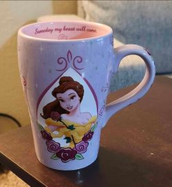 Disney Belle Beauty & the Beast 3D Ceramic Mug Monogram Someday My Beast Will Come
