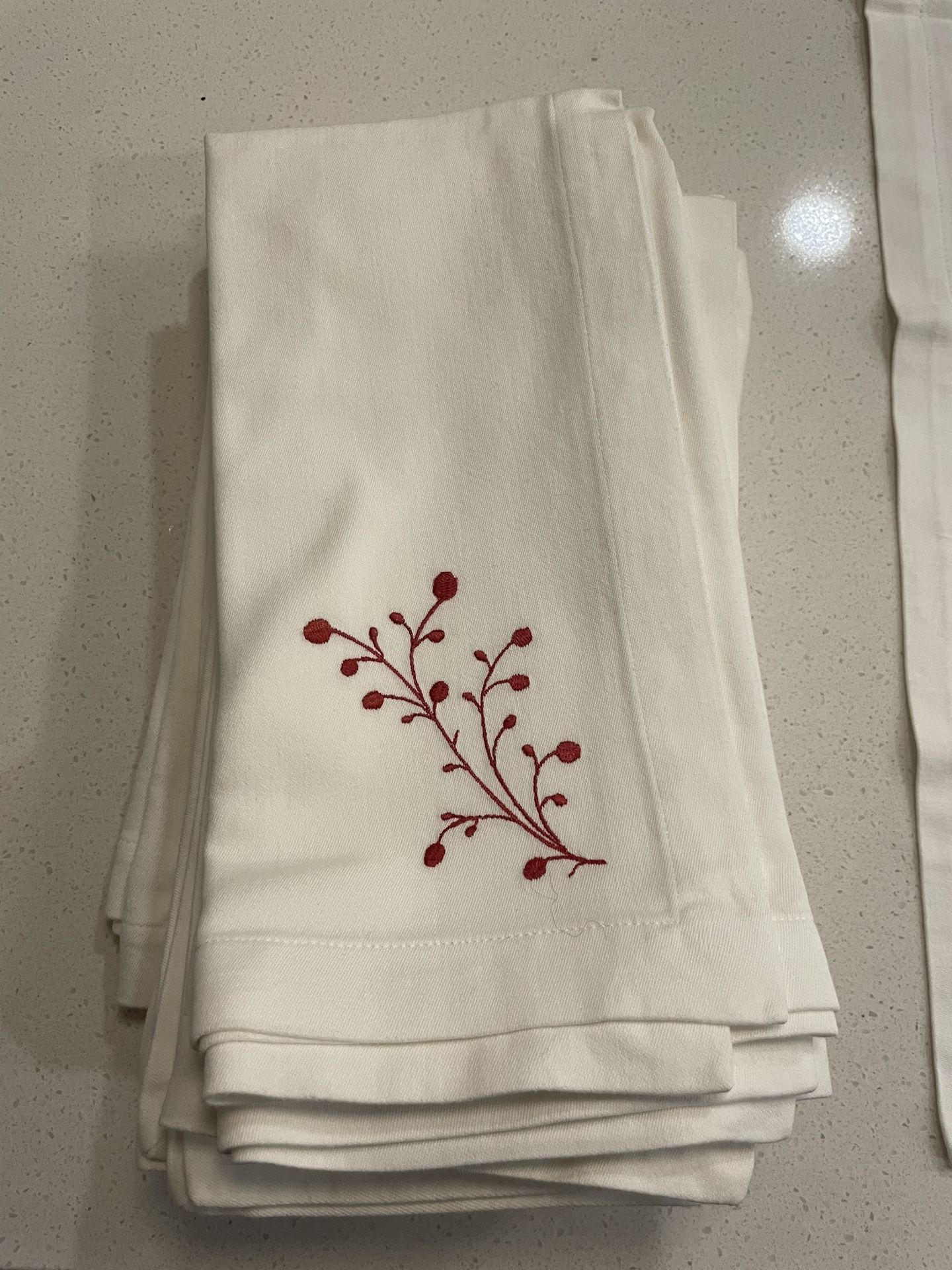 Embroidered Holiday Napkins - Set of 12