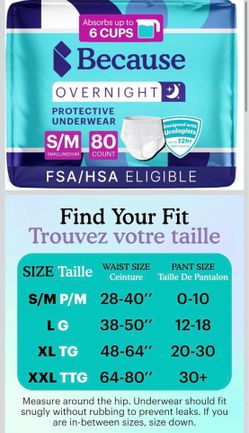 Overnight Incontinence Underwear S/M