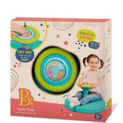 B. play spinning activity toy